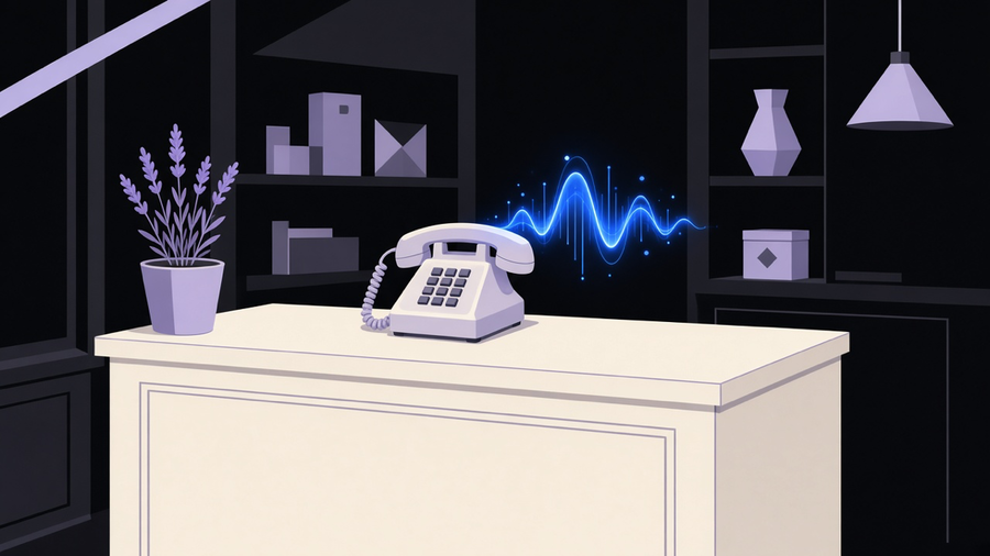 Illustration of a small business phone lighting up with a call being answered instantly instead of ringing to voicemail