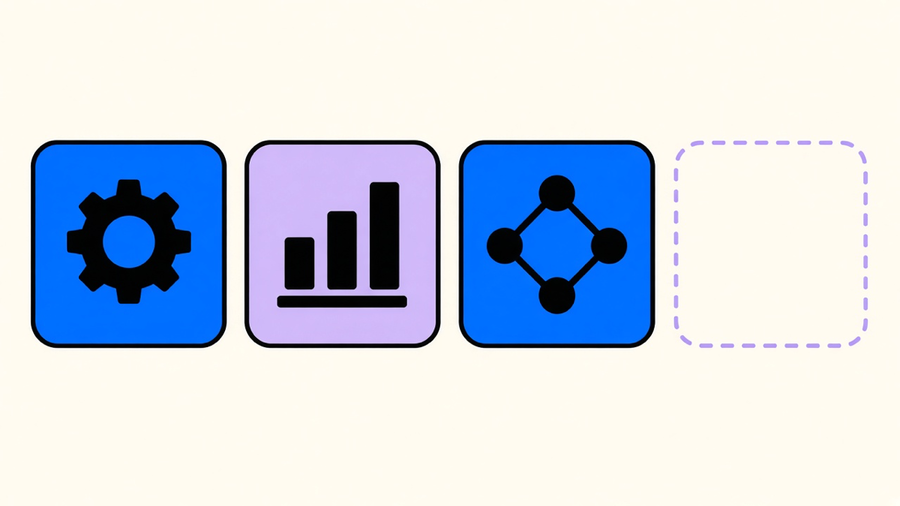 Four labeled boxes, operational, analytical, collaborative, and strategic, with the fourth box drawn in a lighter, half-finished outline