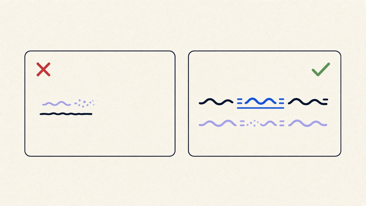 A side-by-side comparison of a generic follow-up email and a specific one referencing a meeting detail