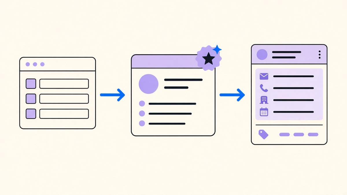 A pipeline board with lead cards automatically scoring and routing from a web form into a CRM record