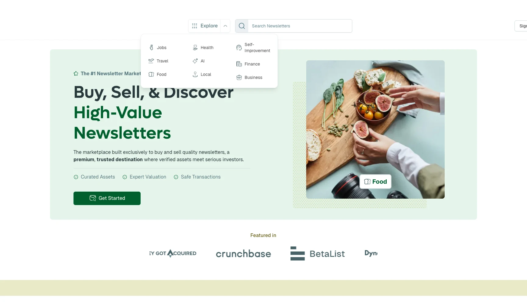 LetterTrader homepage: Buy, Sell, and Discover High-Value Newsletters